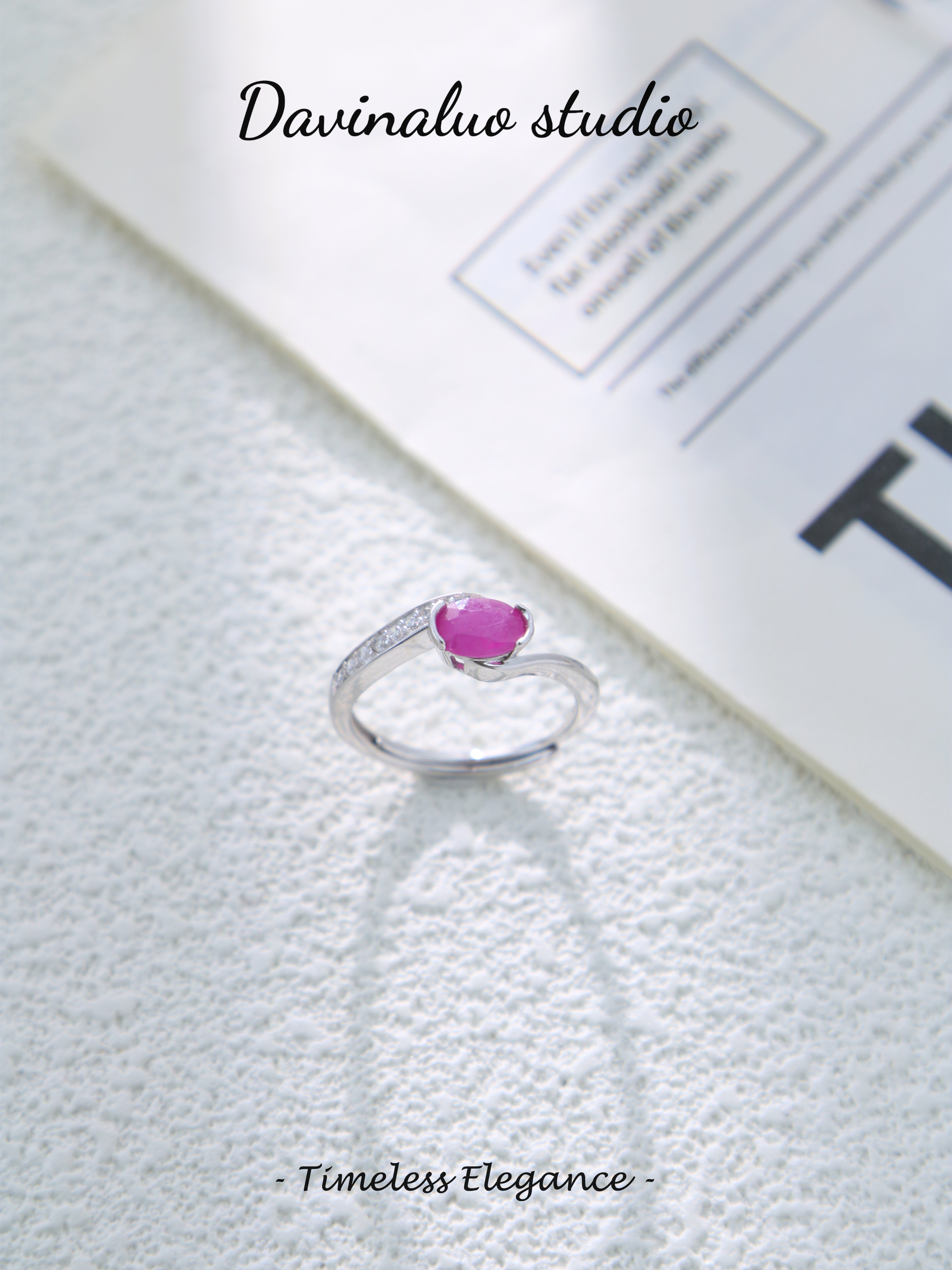 S925 Silver Classic Oval Cut Ruby Ring D0625051