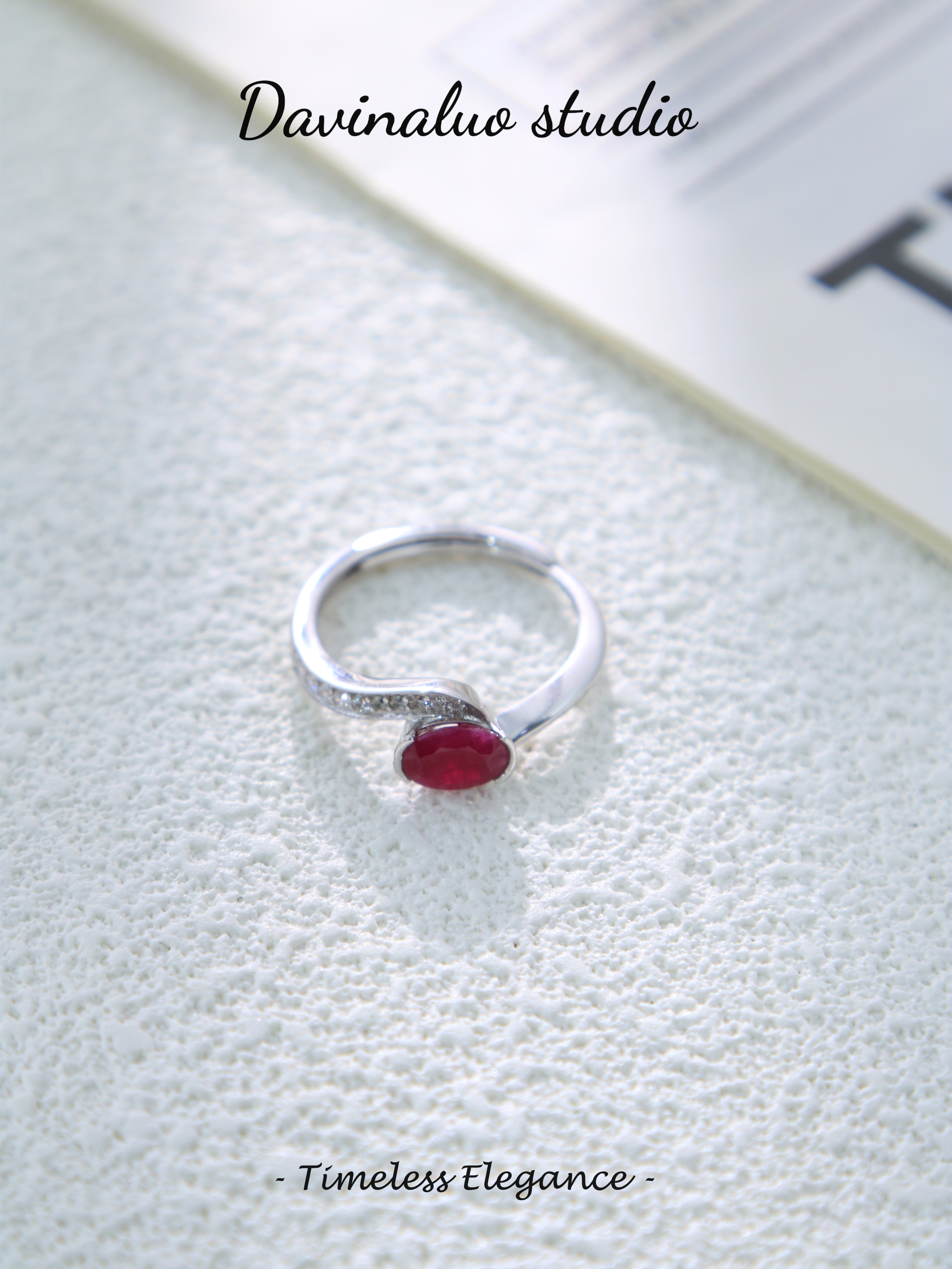 S925 Silver Classic Oval Cut Ruby Ring D0625063