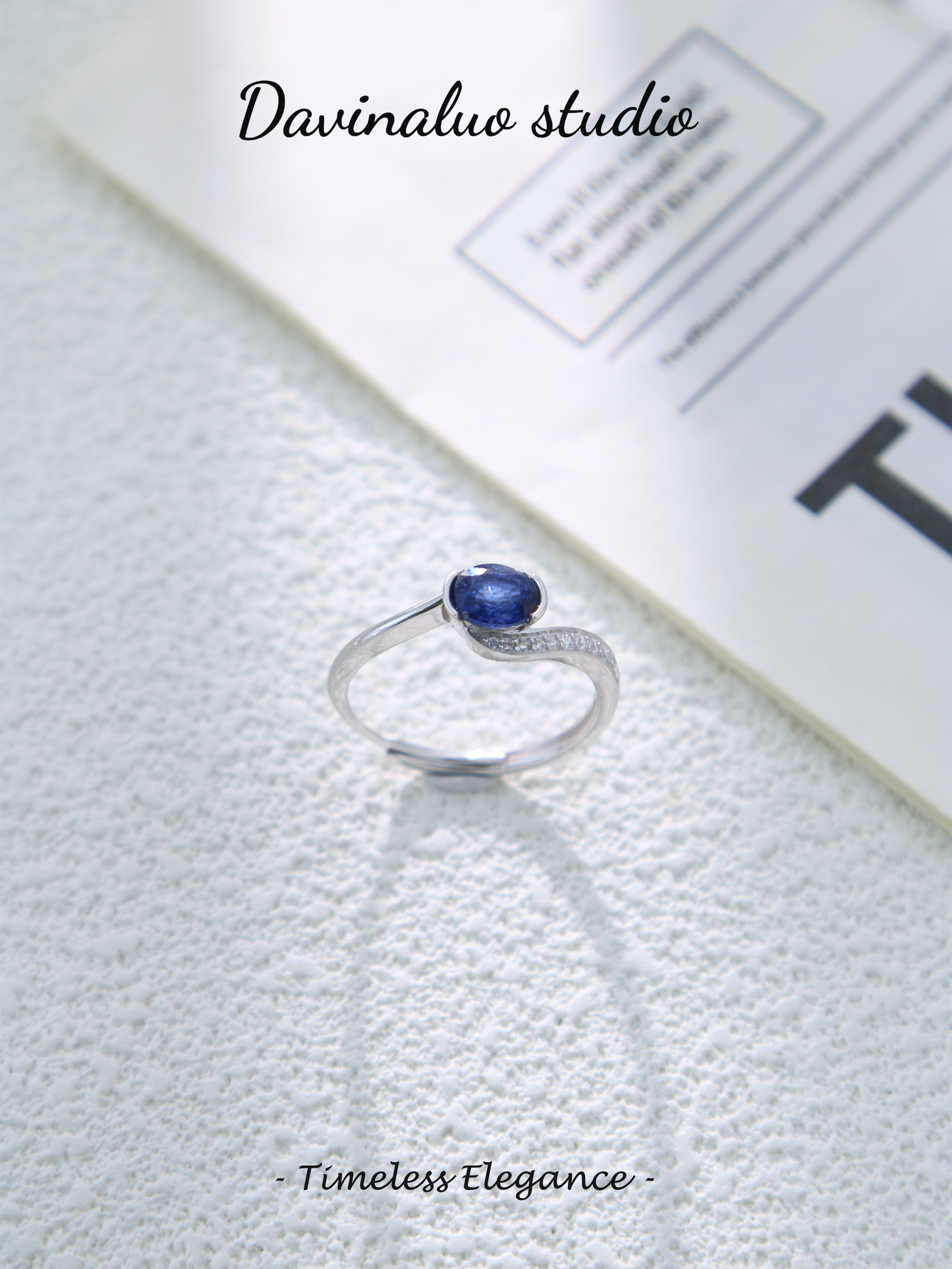 S925 Silver Classic Oval Cut Sapphire Ring D0625055