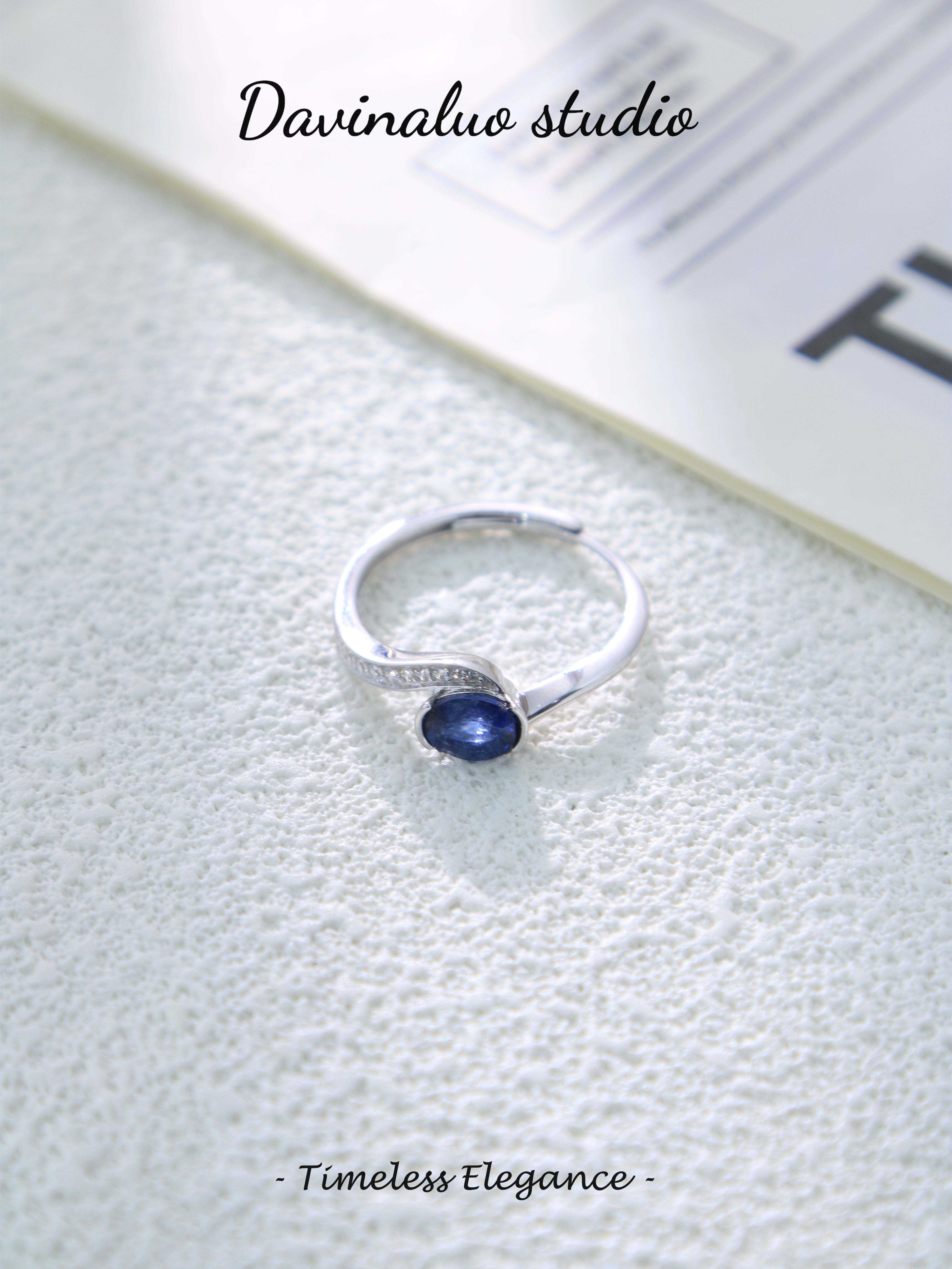 S925 Silver Classic Oval Cut Sapphire Ring D0625055