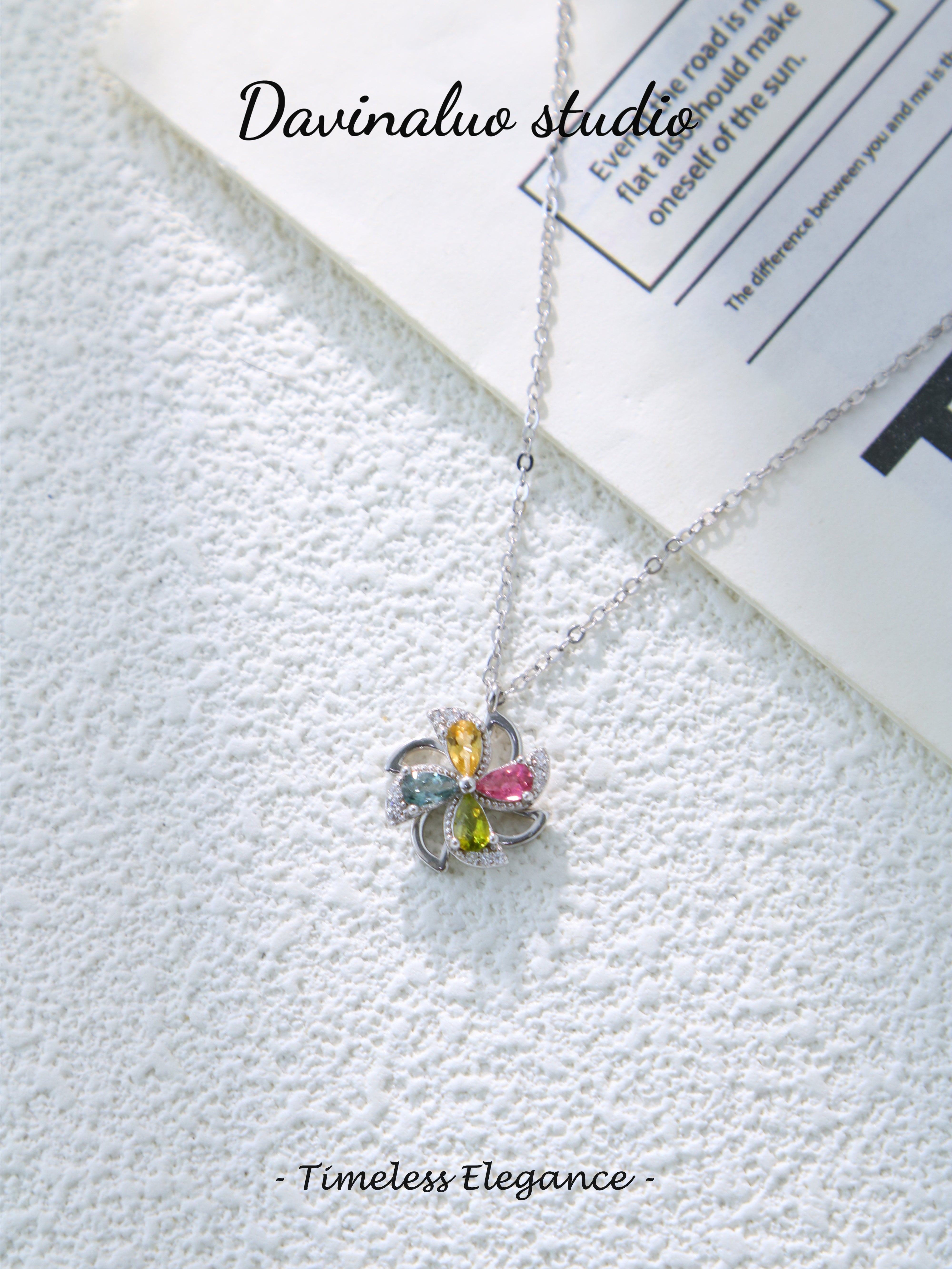 S925 Silver Classic Pear-Shaped Tourmaline Pendant D0530059