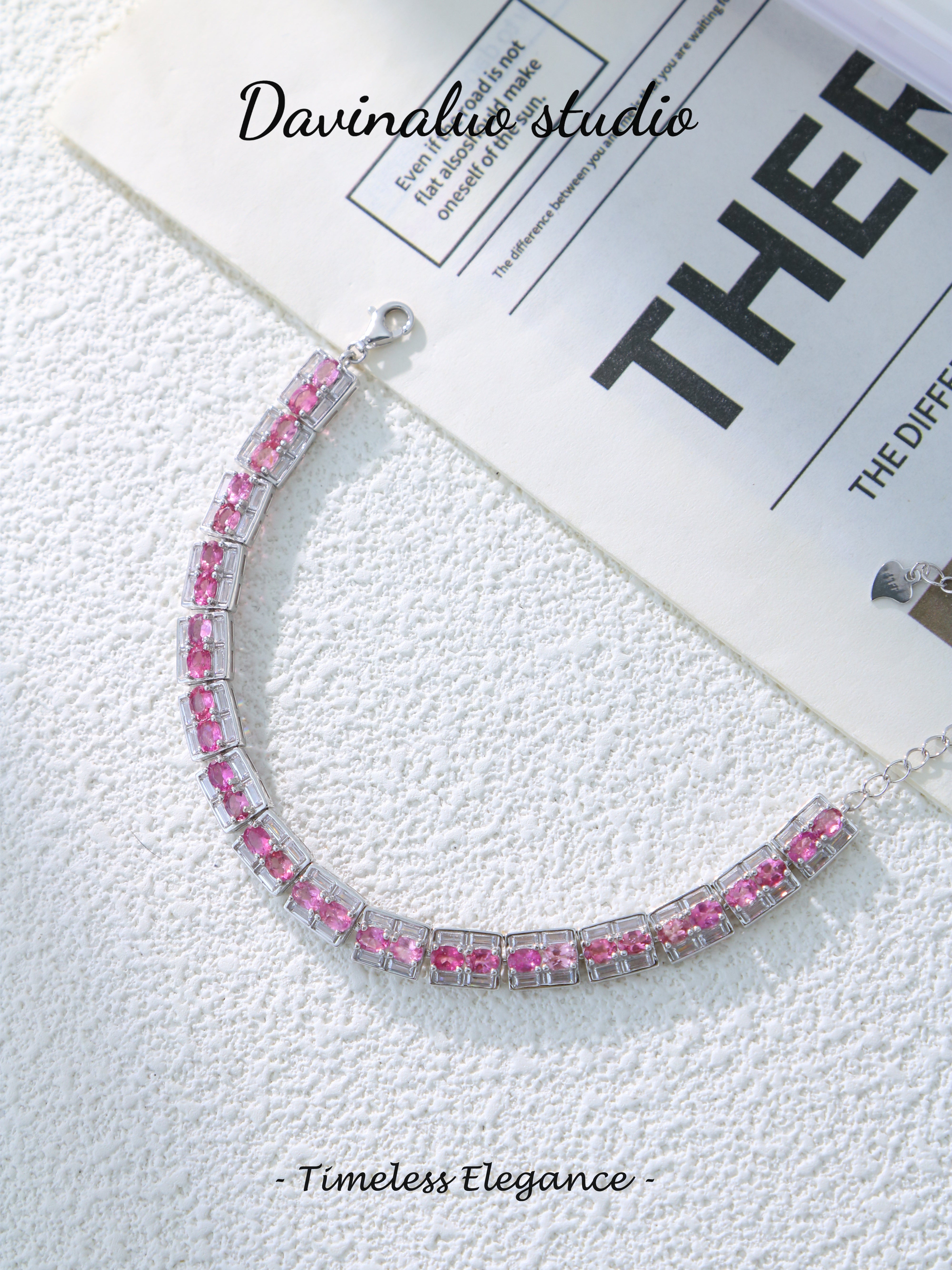 S925 Silver Classic Oval Cut Tourmaline Bracelet D0701036G