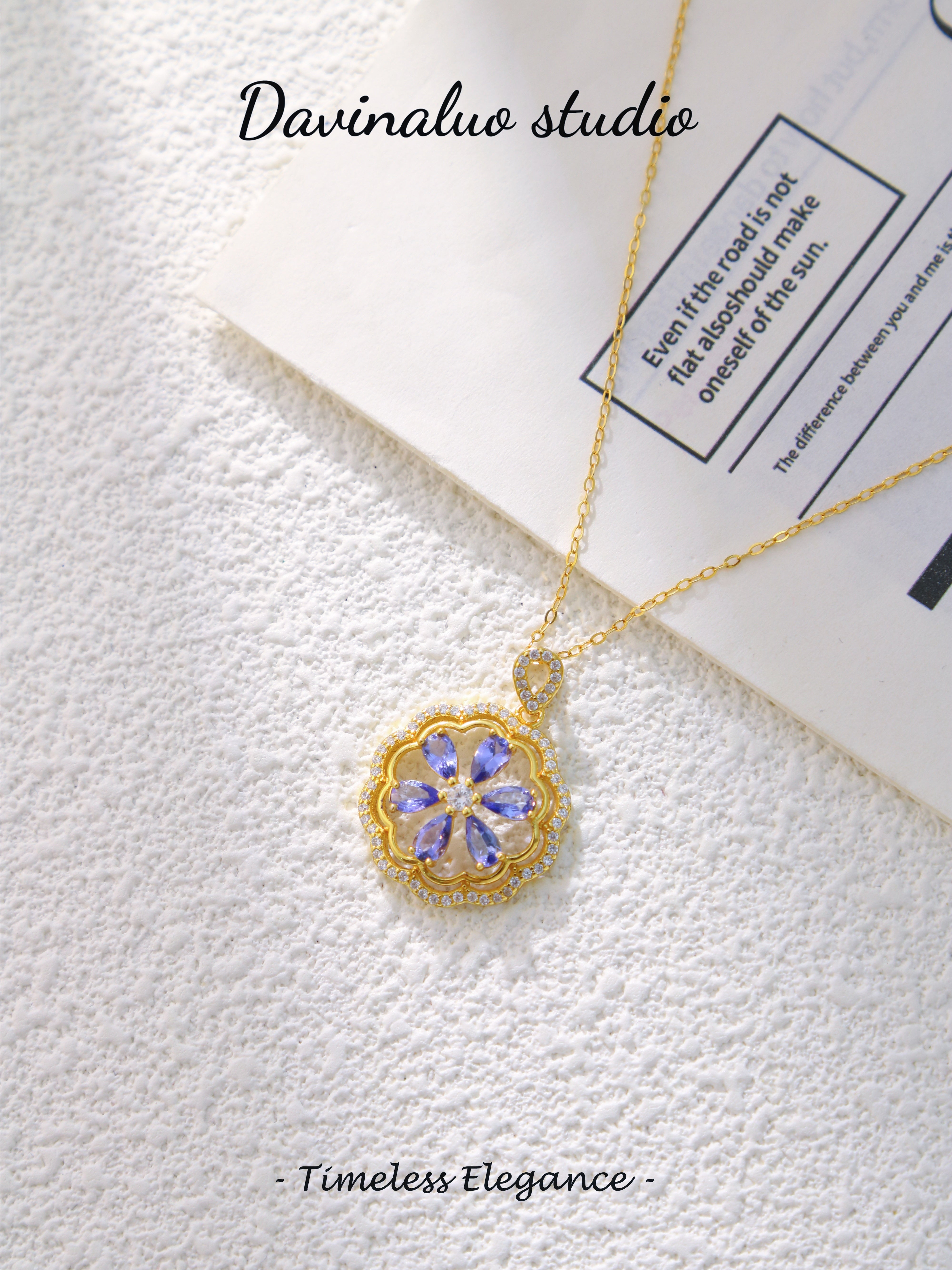 S925 Gold Classic Pear Cut Tanzanite Pendant 040312113