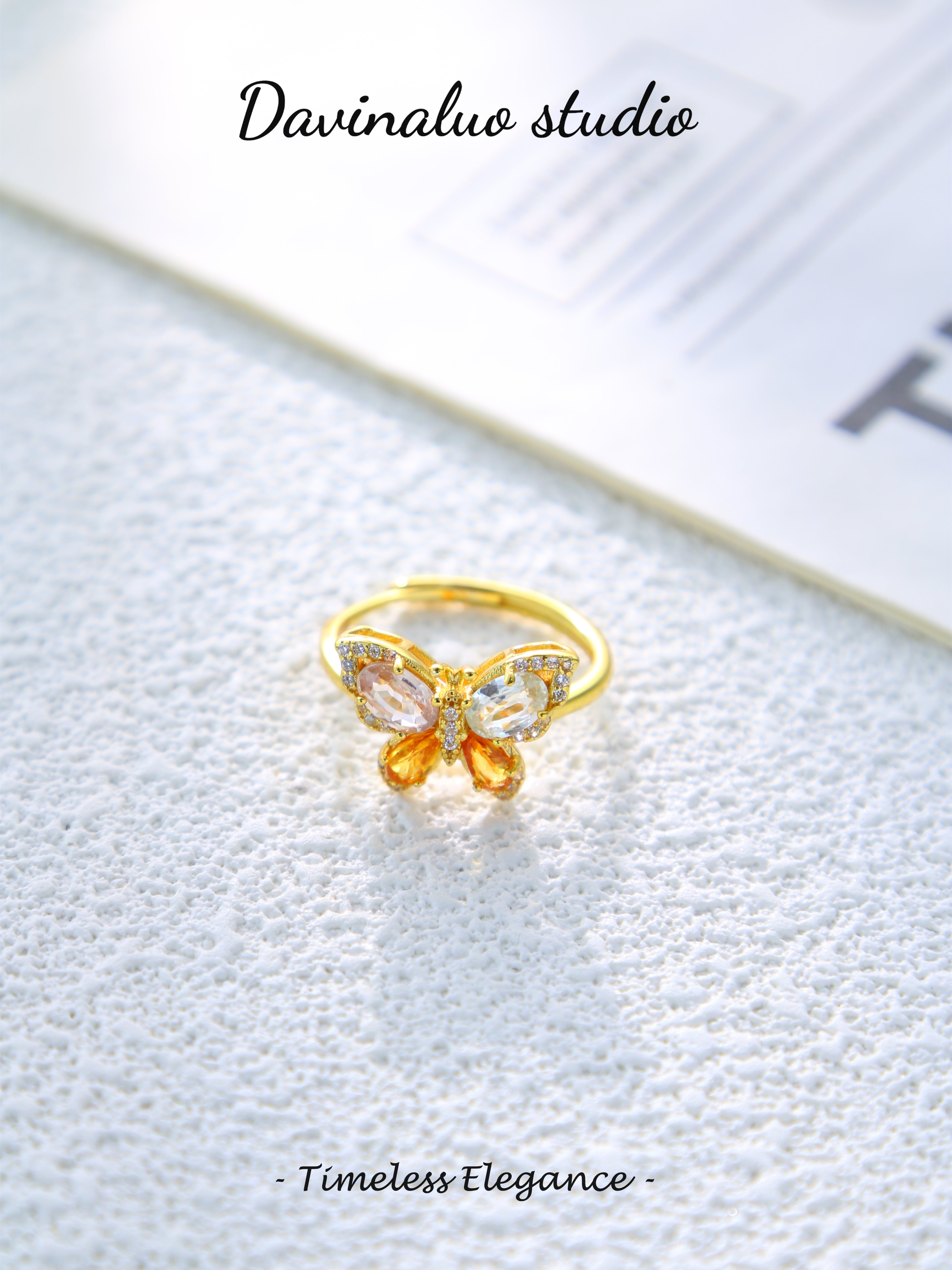 S925 Gold Classic Oval Cut Colored Sapphire Ring D0718023