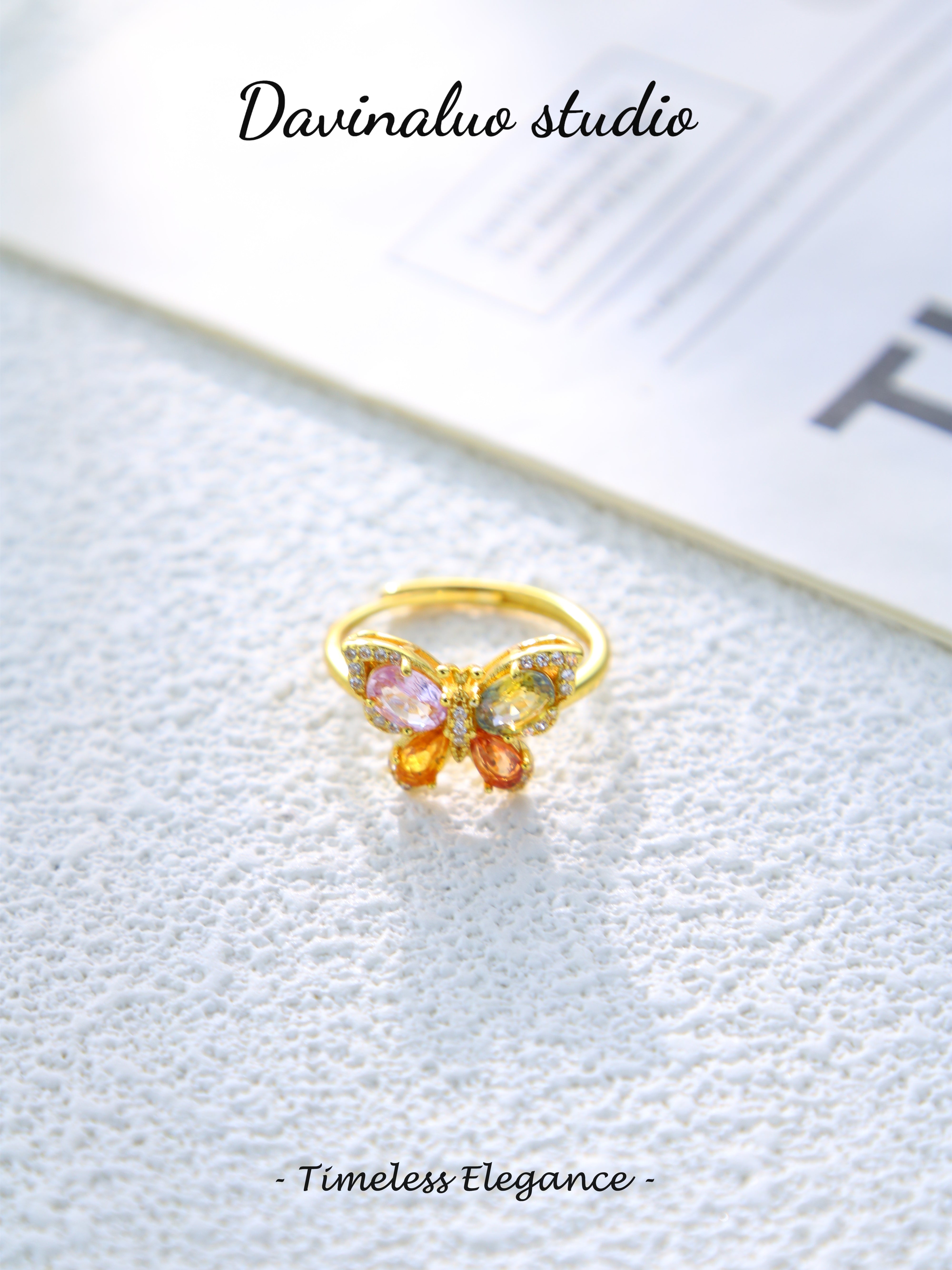 S925 Gold Classic Oval Cut Colored Sapphire Ring D0718024