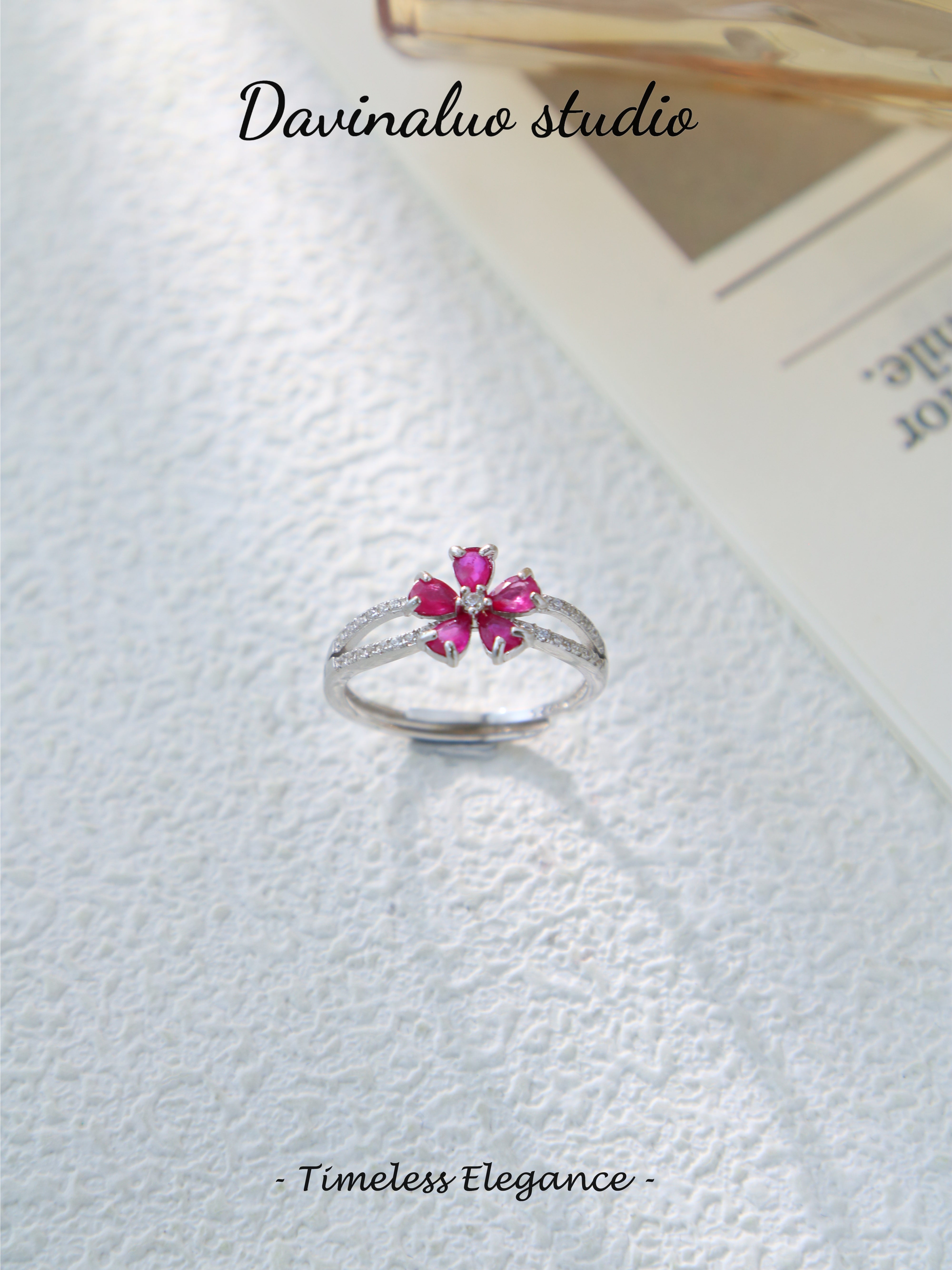 S925 Silver Classic Pear Cut Sapphire Ring