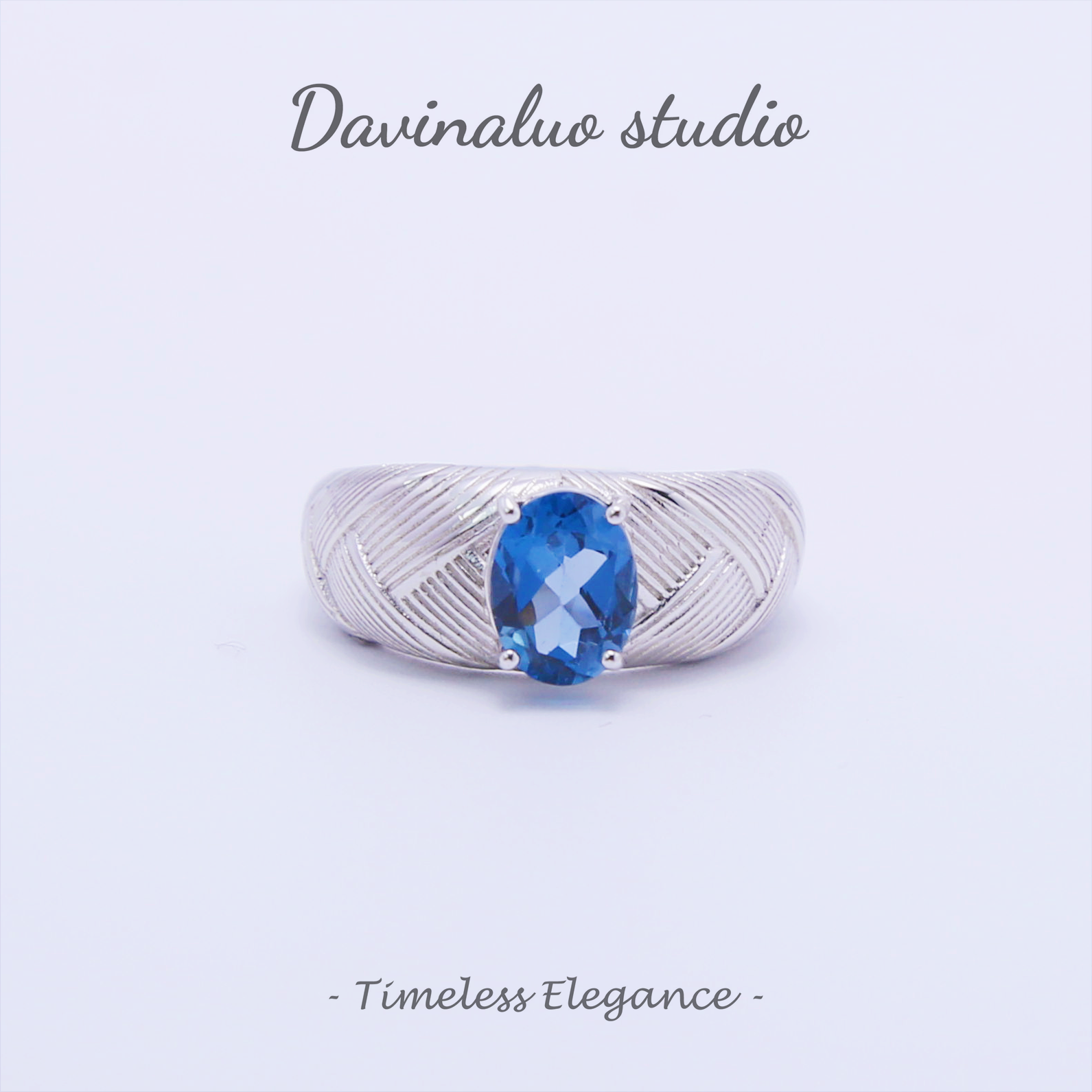 S925 Silber Natürlicher Saphir Temperament Design Ring LBSR020