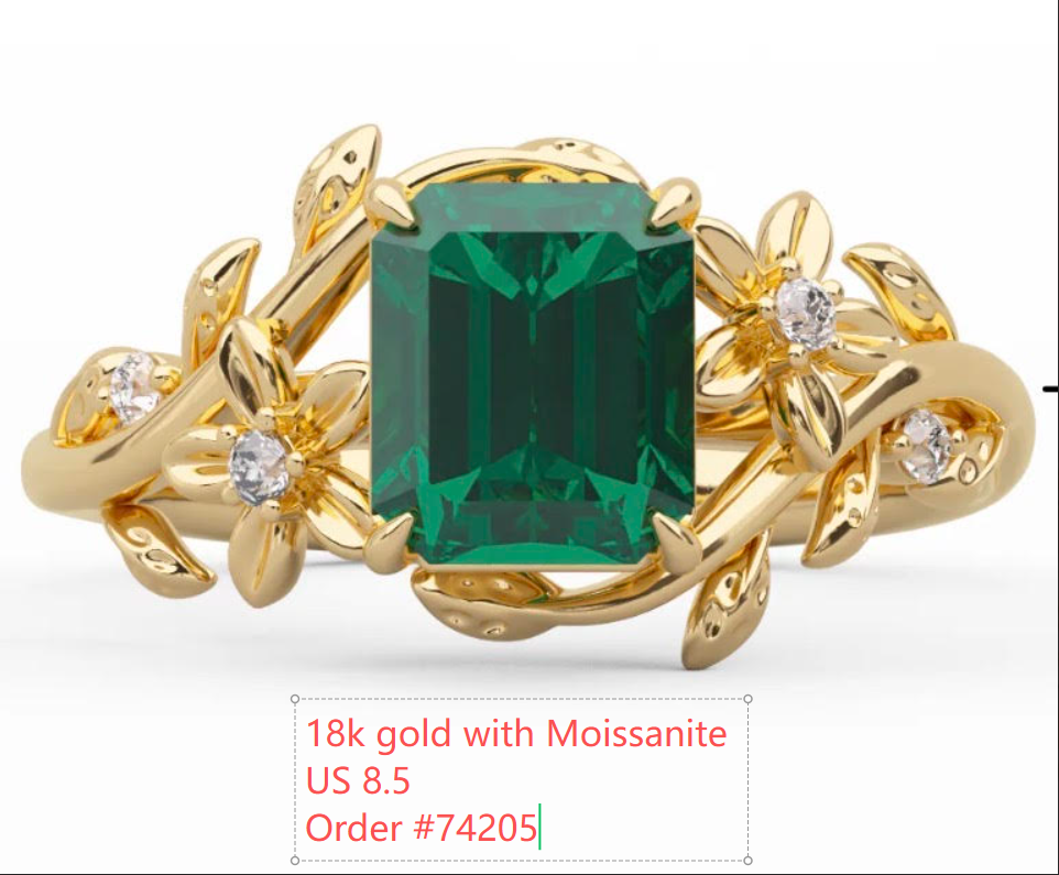 18K Gold with Moissanite Ring Customise Link for Kelsea 1.20
