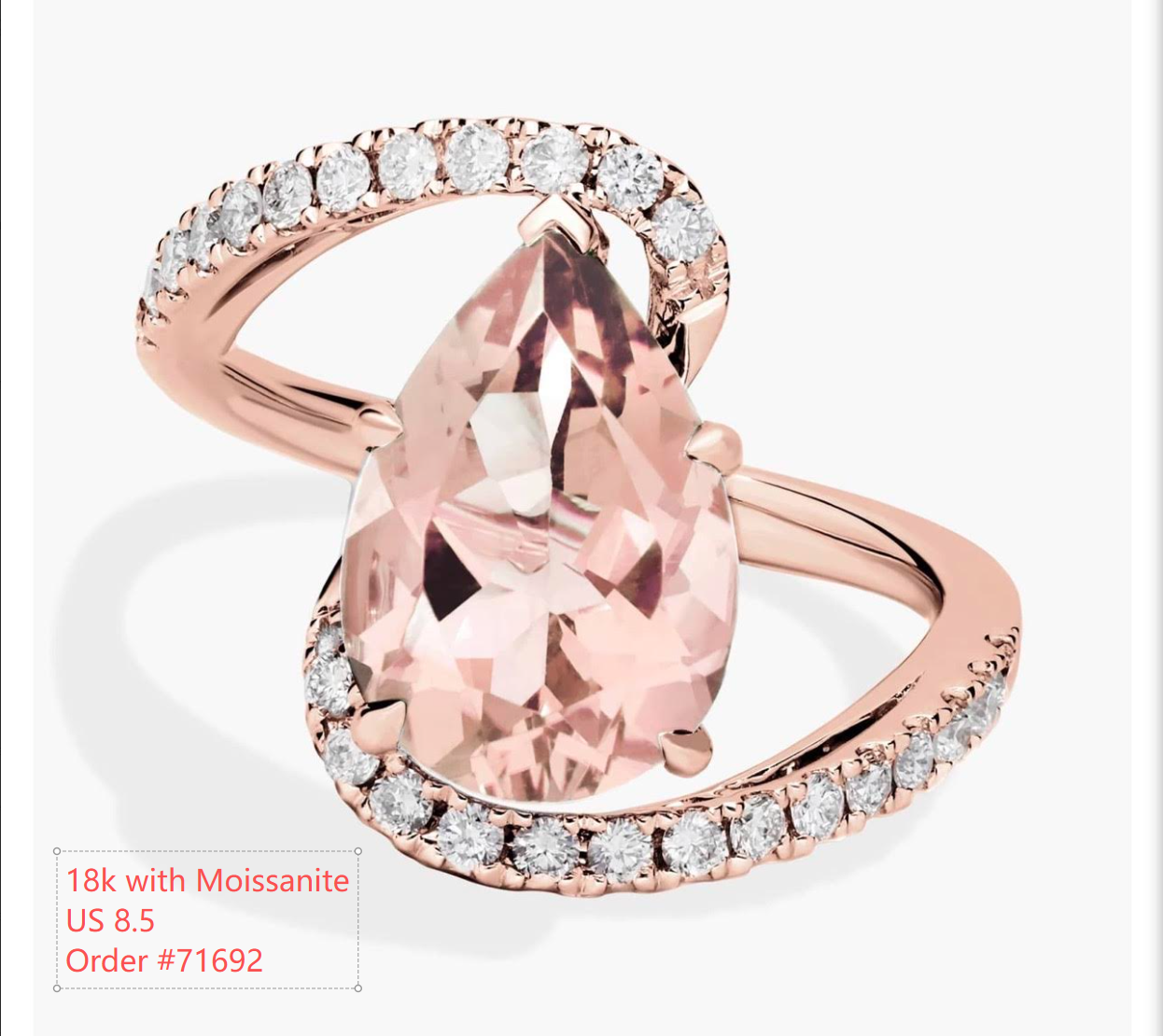 18k Gold Ring with Moissanite Customise Link for Kelsea 1.21