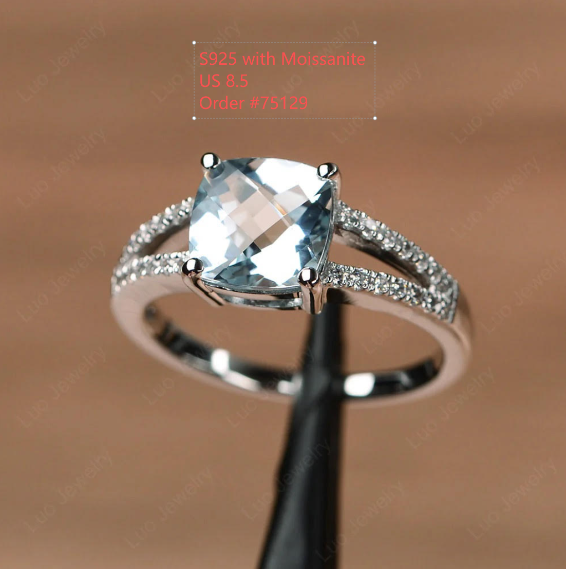 S925 Ring with Moissanite Customise Link for Kelsea 1.22