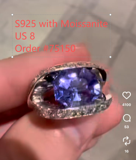 S925 Ring with Moissanite Customise Link for Alicia 2.3