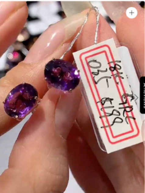 18K Gold Amethyst Earrings Link for Claire 2.23