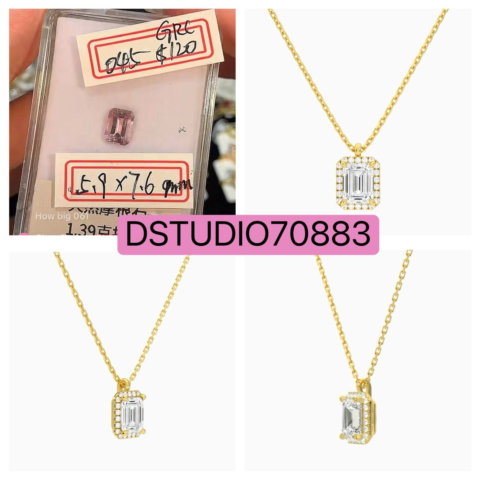 18Carat Gold Pendant with Diamond customise Link for CHAU 10.28.2