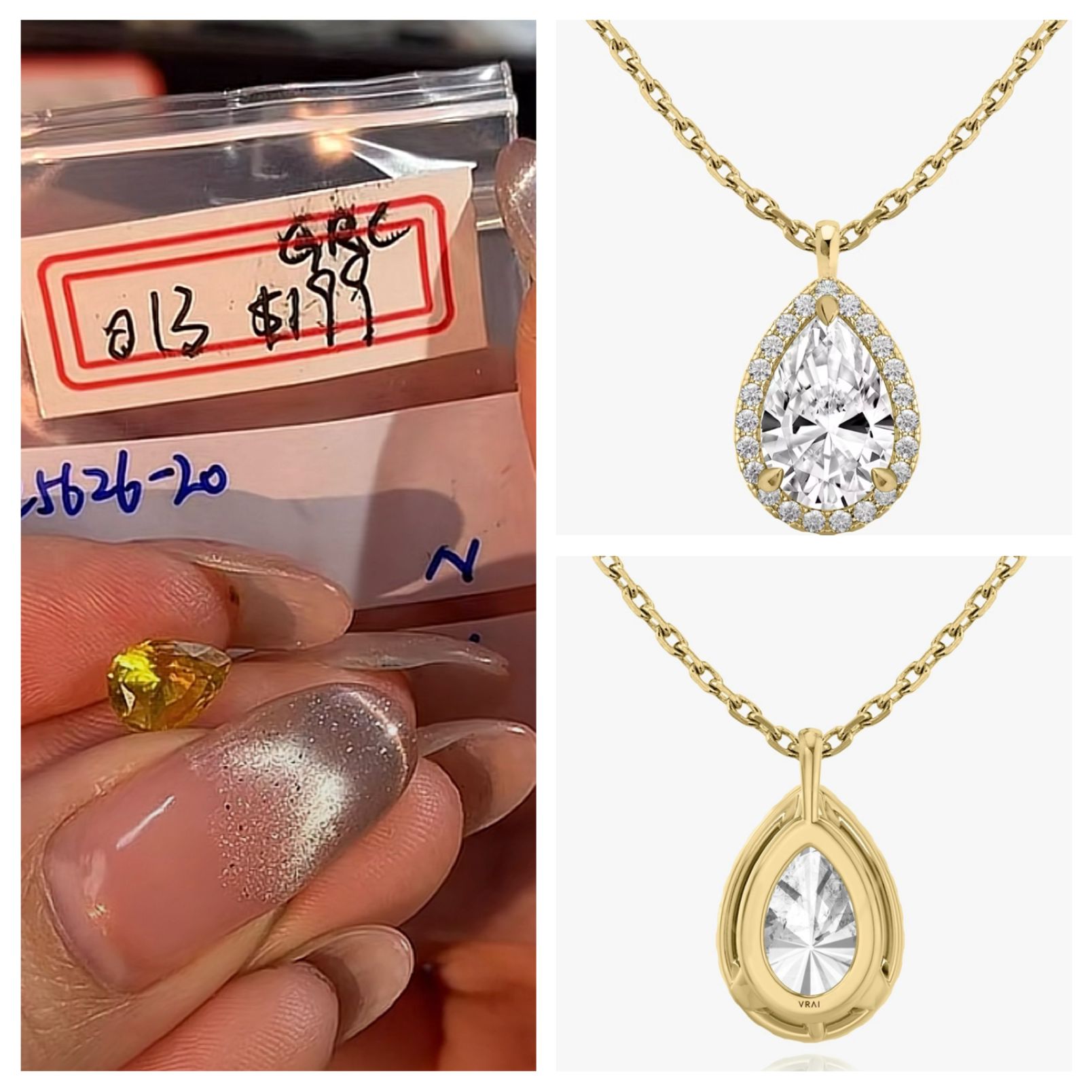 Pt950 with diamond pendant Customise link for CHAU 1.5